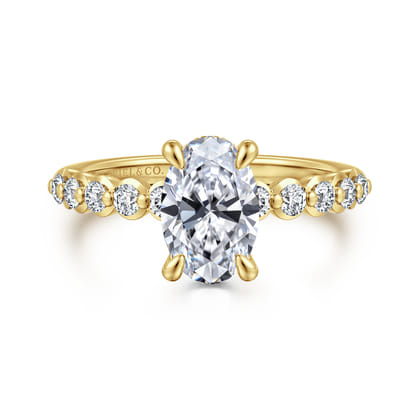 Kim - 14K Yellow Gold Oval Diamond Engagement Ring