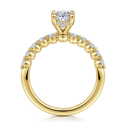 Kim - 14K Yellow Gold Oval Diamond Engagement Ring