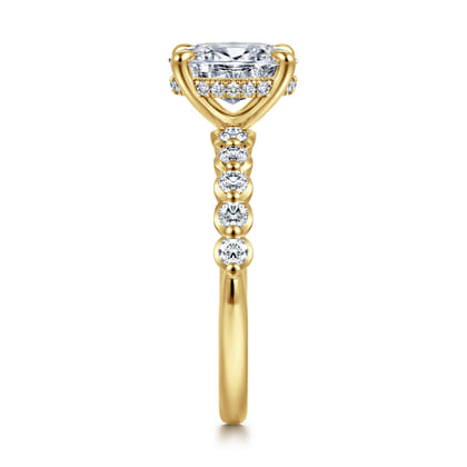 Kim - 14K Yellow Gold Oval Diamond Engagement Ring