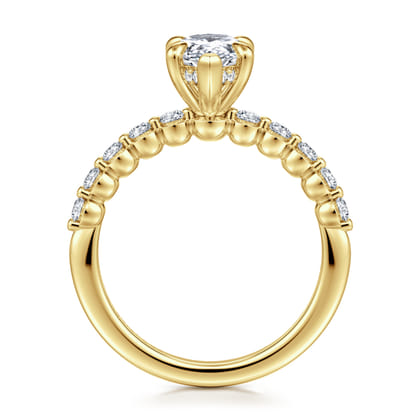 Kim - 14K Yellow Gold Pear Shape Diamond Engagement Ring