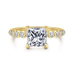 Kim - 14K Yellow Gold Princess Cut Diamond Engagement Ring