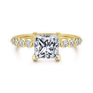 Kim - 14K Yellow Gold Princess Cut Diamond Engagement Ring