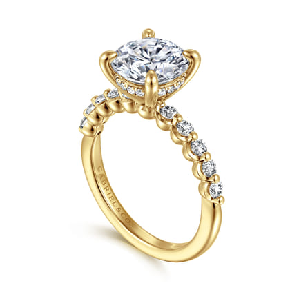 Kim - 14K Yellow Gold Round Diamond Engagement Ring