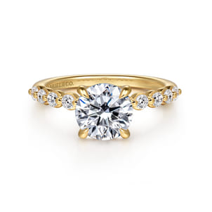 Kim - 14K Yellow Gold Round Diamond Engagement Ring