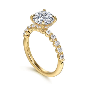 Kim - 14K Yellow Gold Round Diamond Engagement Ring