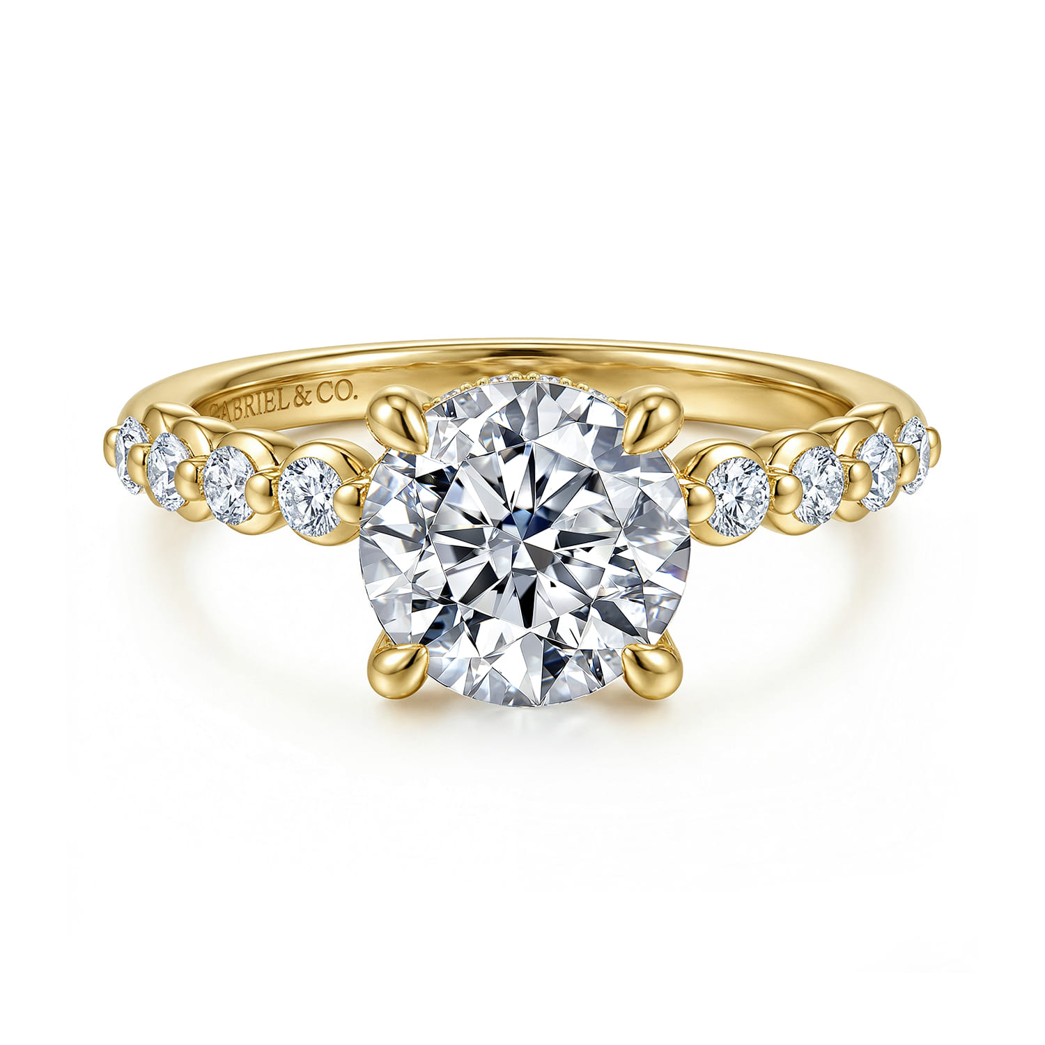 Kim - 14K Yellow Gold Round Diamond Engagement Ring