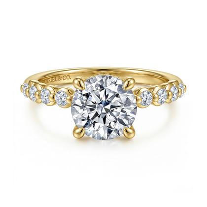 Kim - 14K Yellow Gold Round Diamond Engagement Ring