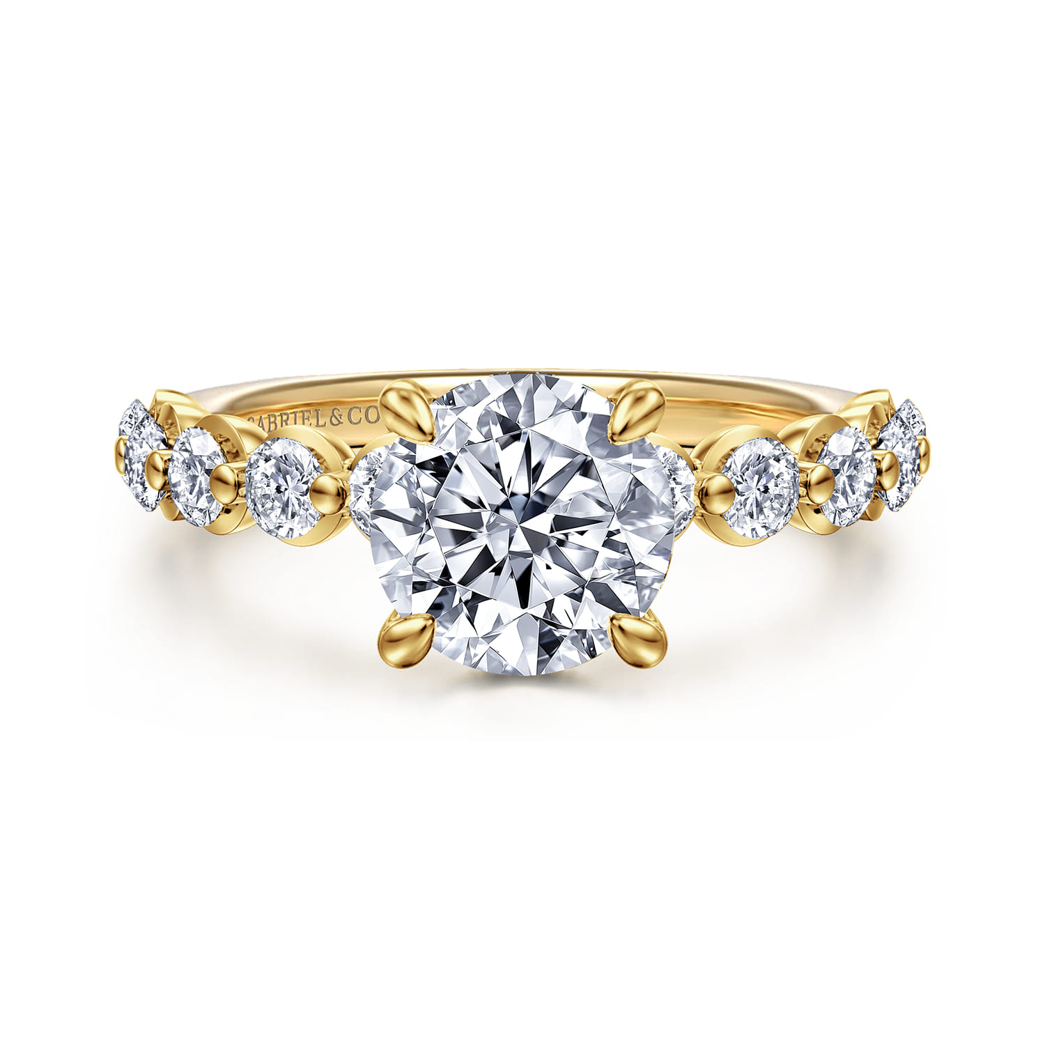 Kim - 14K Yellow Gold Round Diamond Engagement Ring