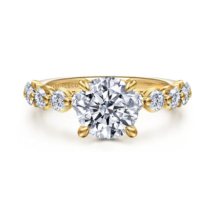 Kim - 14K Yellow Gold Round Diamond Engagement Ring