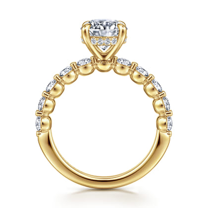 Kim - 14K Yellow Gold Round Diamond Engagement Ring