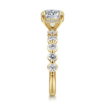 Kim - 14K Yellow Gold Round Diamond Engagement Ring