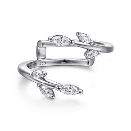 Kind - 14K White Gold Prong set Marquise Diamond Ring Enhancer