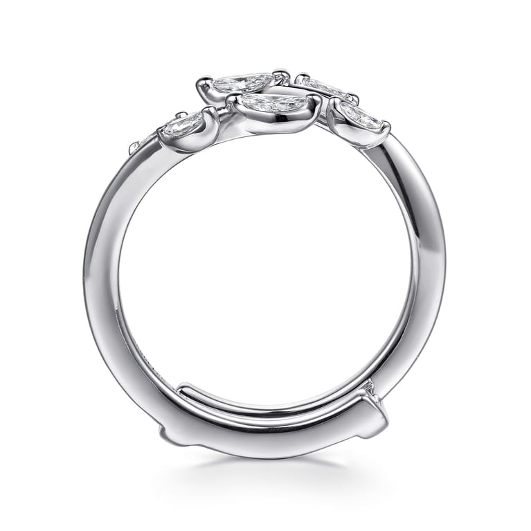 Enhancer Wedding Ring in 14k White Gold with Marquise Natural Diamond at Gabriel & Co. - Shot 2