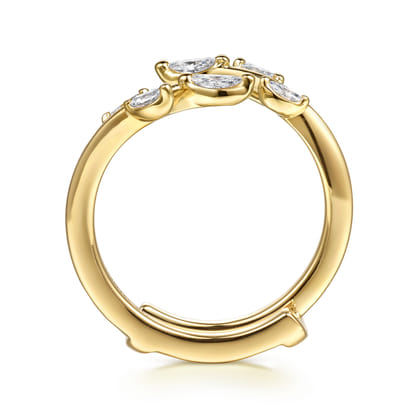 Kind - 14K Yellow Gold Prong set Marquise Diamond Ring Enhancer