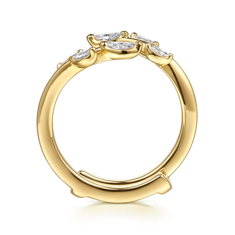 Enhancer Wedding Ring in 14k Yellow Gold with Marquise Natural Diamond at Gabriel & Co. - Shot 2