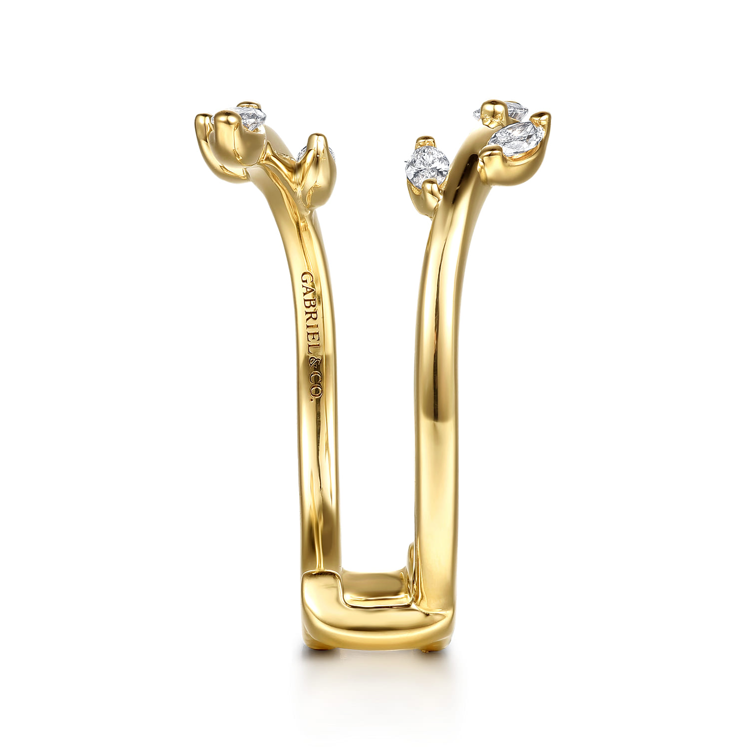 Enhancer Wedding Ring in 14k Yellow Gold with Marquise Natural Diamond at Gabriel & Co. - Shot 4