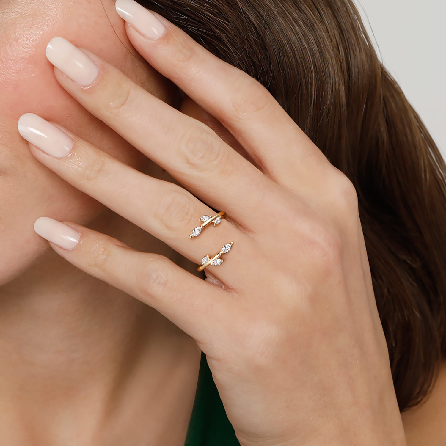 Enhancer Wedding Ring in 14k Yellow Gold with Marquise Natural Diamond at Gabriel & Co. - Shot 5