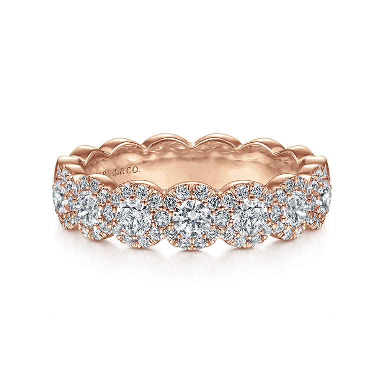 Fancy Wedding Ring in 14k Rose Gold with Round Natural Diamond at Gabriel & Co. - Shot 1