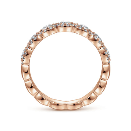 Kios - 14K Rose Gold Round Diamond Halo Anniversary Band