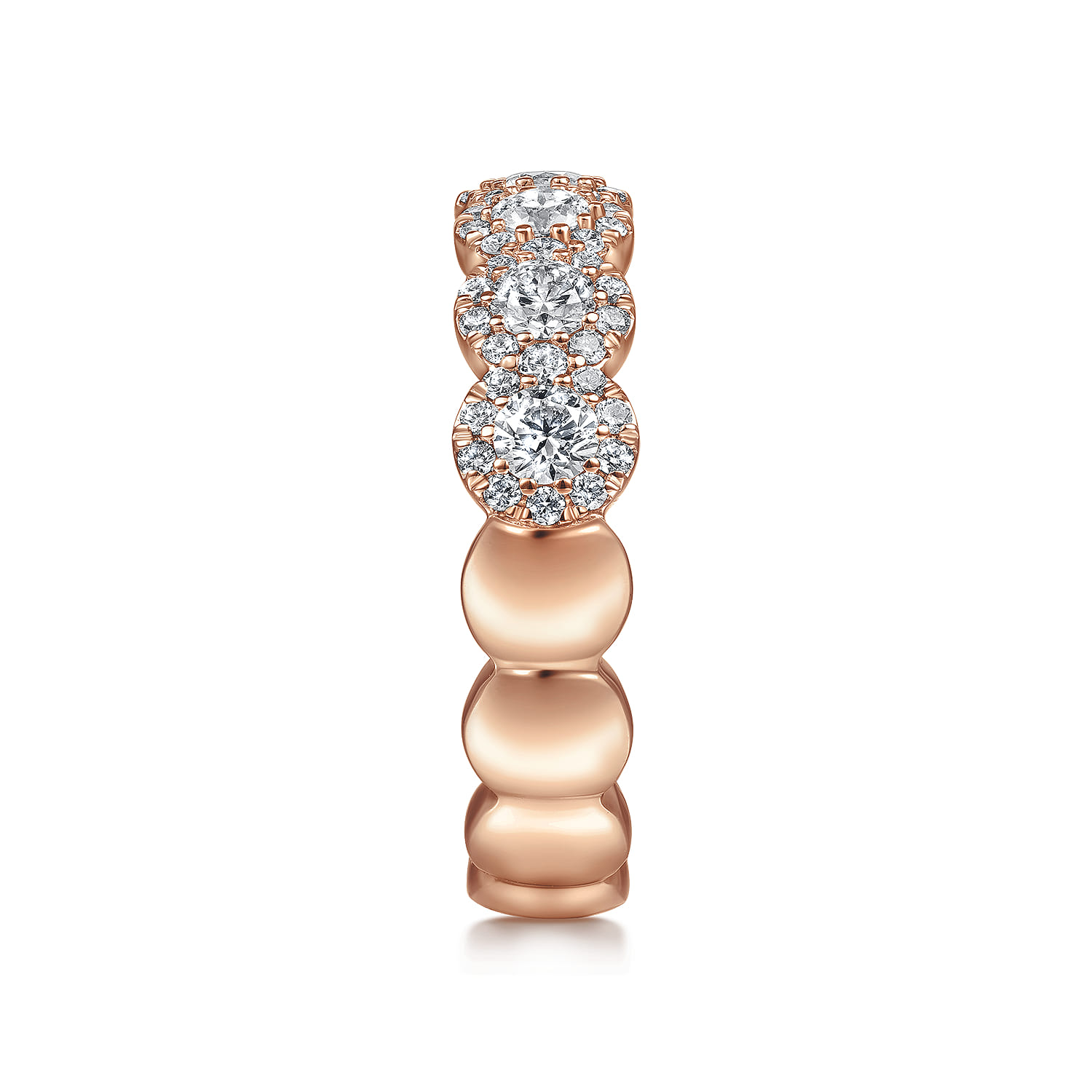 Fancy Wedding Ring in 14k Rose Gold with Round Natural Diamond at Gabriel & Co. - Shot 4