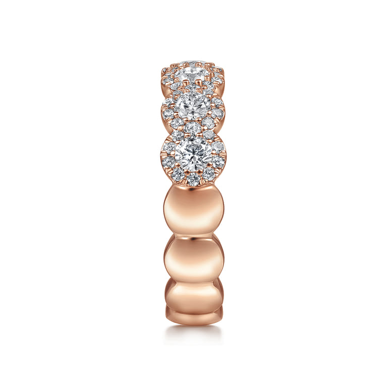 Fancy Wedding Ring in 14k Rose Gold with Round Natural Diamond at Gabriel & Co. - Shot 4