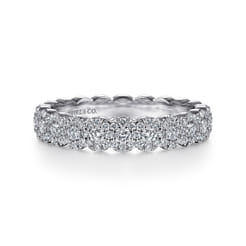 Kios - 14K White Gold Round Diamond Halo Anniversary Band