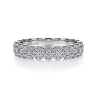 Kios - 14K White Gold Round Diamond Halo Anniversary Band