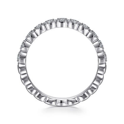 Kios - 14K White Gold Round Diamond Halo Anniversary Band