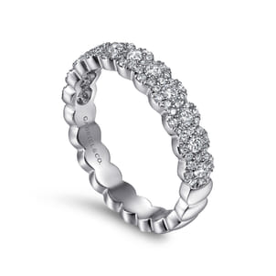 Kios - 14K White Gold Round Diamond Halo Anniversary Band