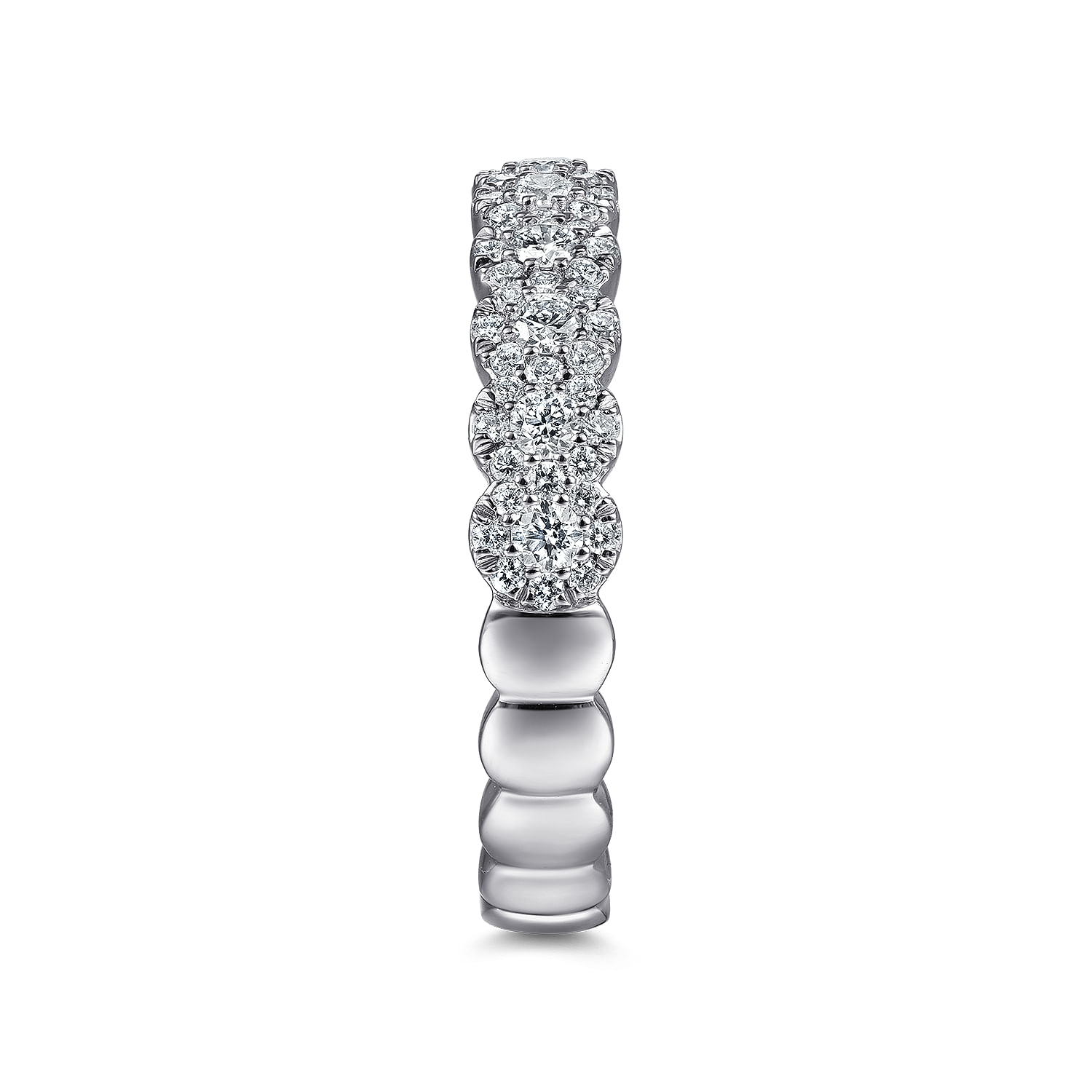 Kios - 14K White Gold Round Diamond Halo Anniversary Band