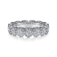 Kios - 14K White Gold Round Diamond Halo Anniversary Band