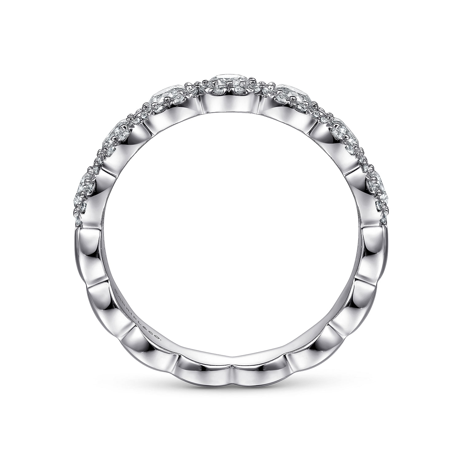 Kios - 14K White Gold Round Diamond Halo Anniversary Band