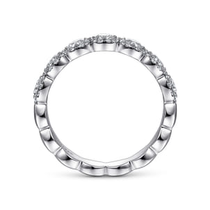 Kios - 14K White Gold Round Diamond Halo Anniversary Band