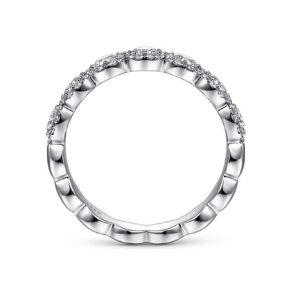 Kios - 14K White Gold Round Diamond Halo Anniversary Band