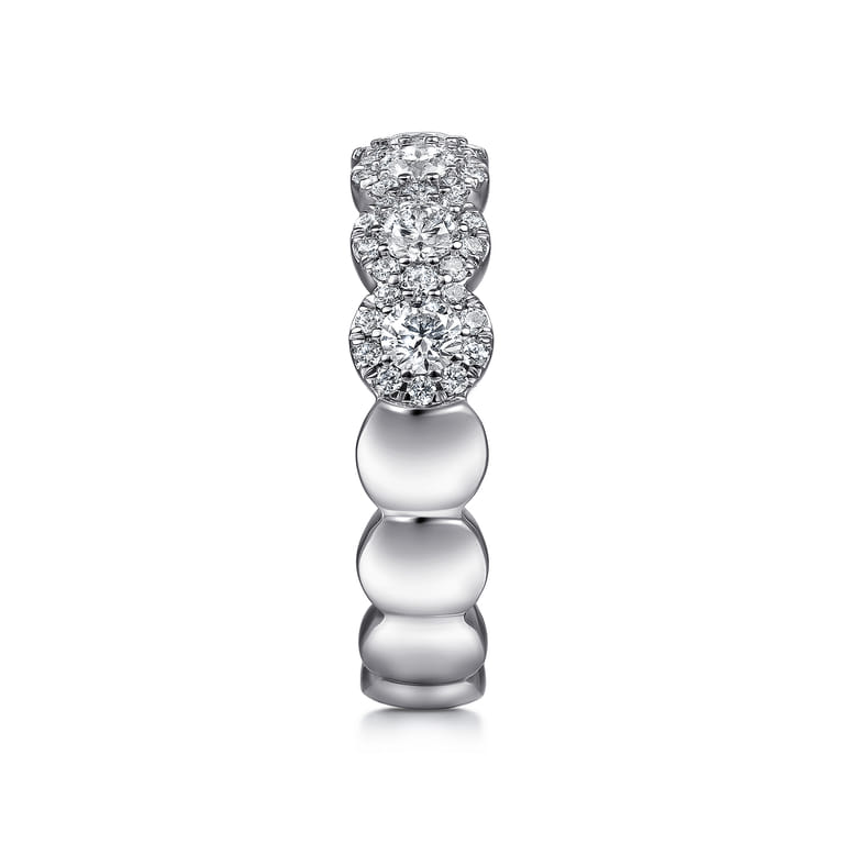 Fancy Wedding Ring in 14k White Gold with Round Natural Diamond at Gabriel & Co. - Shot 4