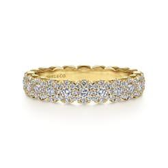 Kios - 14K Yellow Gold Round Diamond Halo Anniversary Band