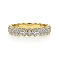 Kios - 14K Yellow Gold Round Diamond Halo Anniversary Band