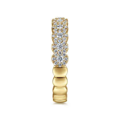 Kios - 14K Yellow Gold Round Diamond Halo Anniversary Band
