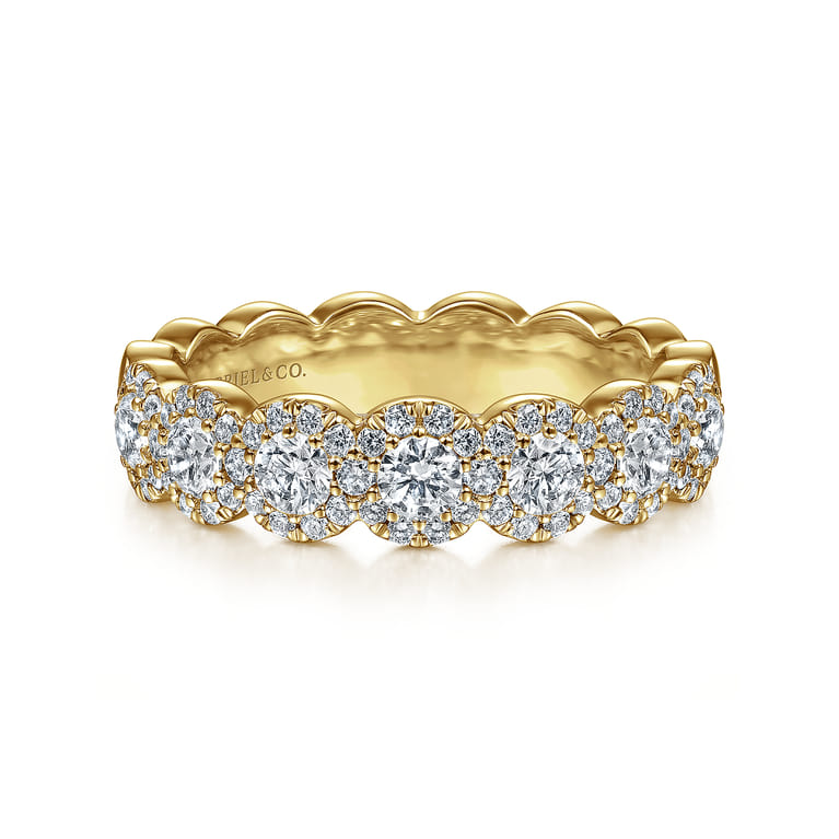 Fancy Wedding Ring in 14k Yellow Gold with Round Natural Diamond at Gabriel & Co. - Shot 1