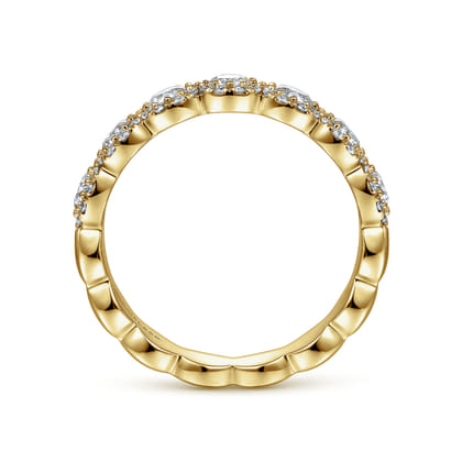 Kios - 14K Yellow Gold Round Diamond Halo Anniversary Band
