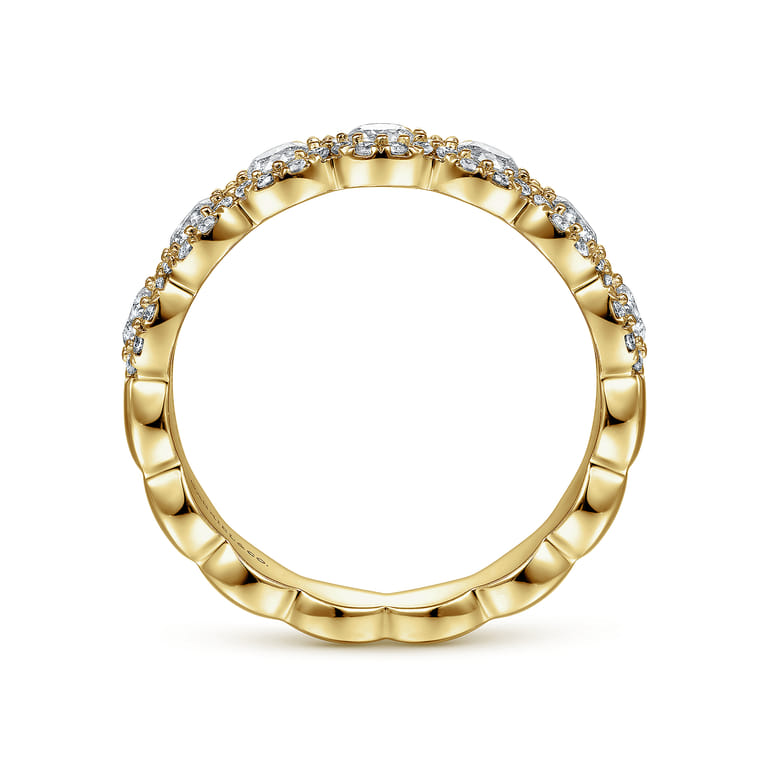 Fancy Wedding Ring in 14k Yellow Gold with Round Natural Diamond at Gabriel & Co. - Shot 2