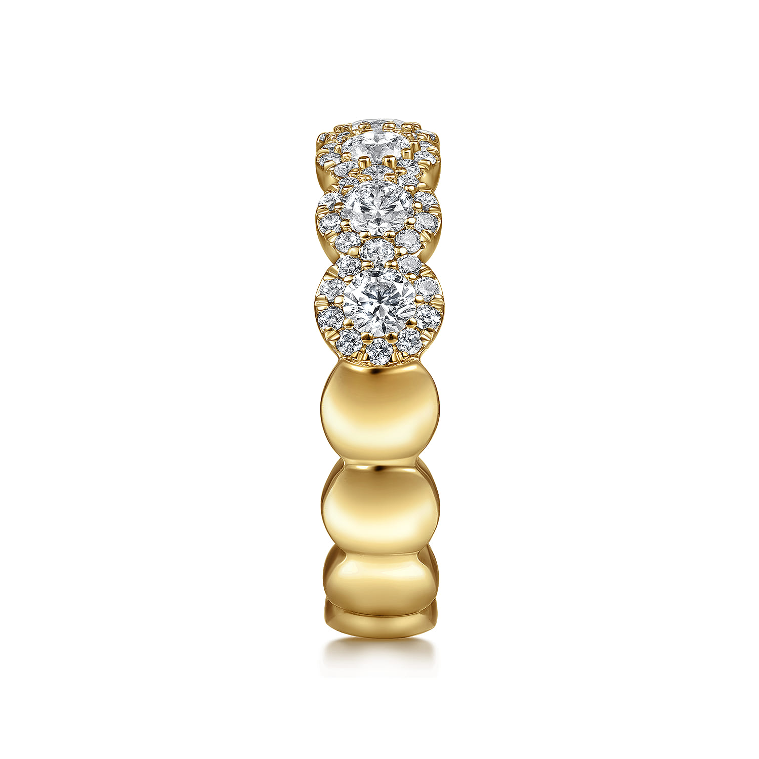 Fancy Wedding Ring in 14k Yellow Gold with Round Natural Diamond at Gabriel & Co. - Shot 4
