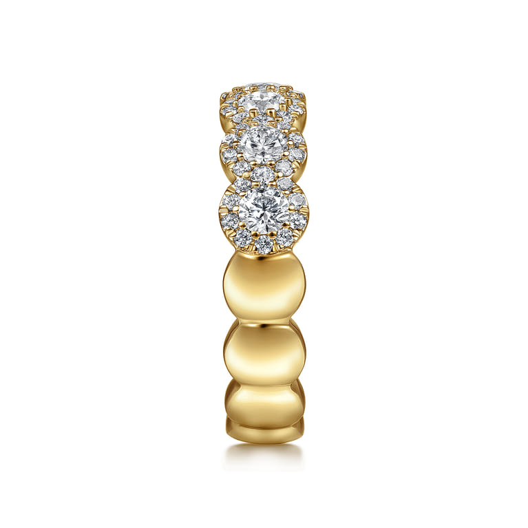 Fancy Wedding Ring in 14k Yellow Gold with Round Natural Diamond at Gabriel & Co. - Shot 4