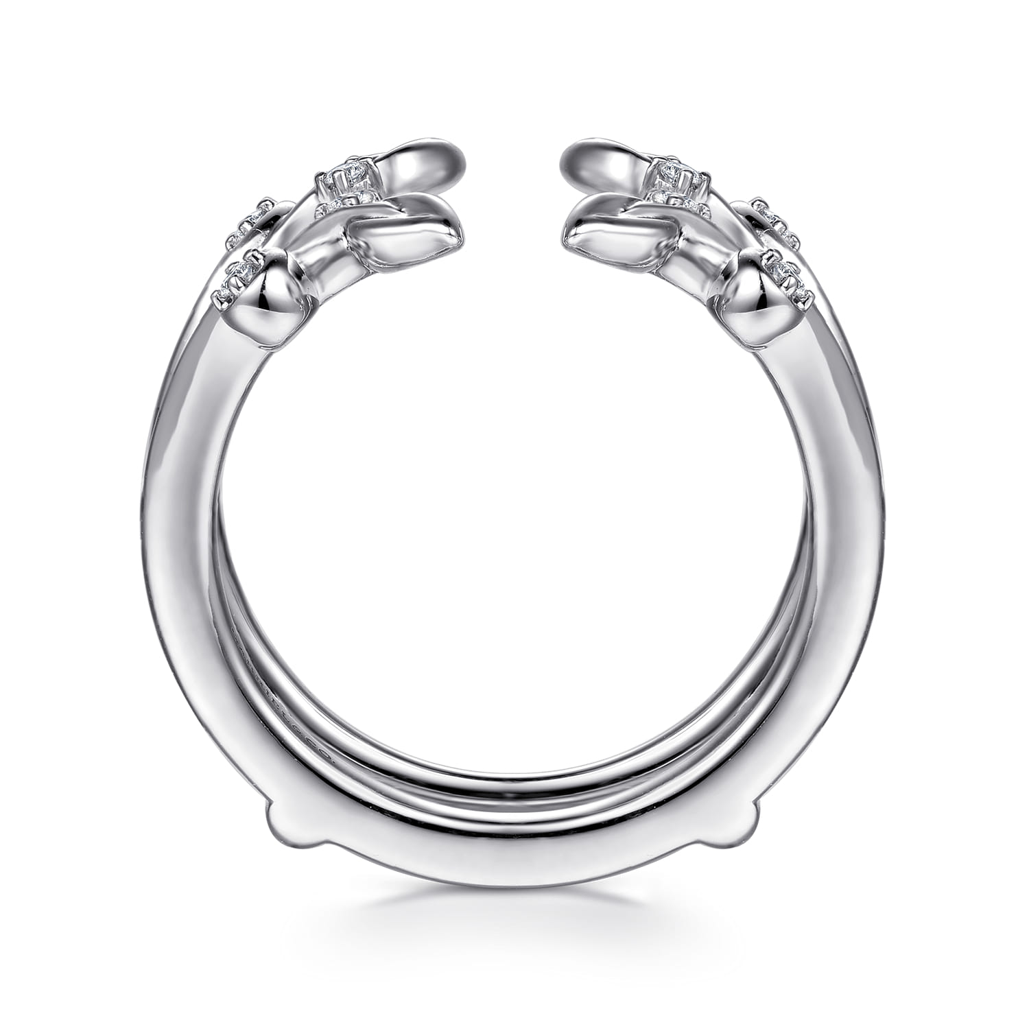 Enhancer Wedding Ring in 14k White Gold with Round Natural Diamond at Gabriel & Co. - Shot 2