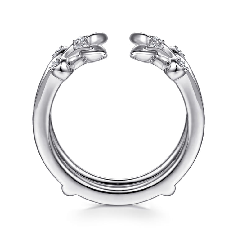 Enhancer Wedding Ring in 14k White Gold with Round Natural Diamond at Gabriel & Co. - Shot 2