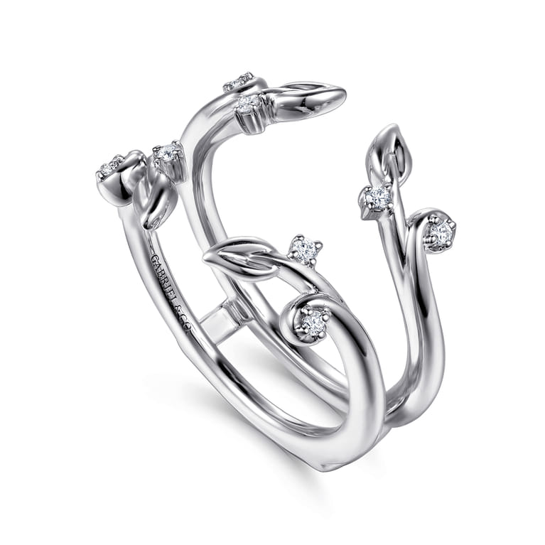 Enhancer Wedding Ring in 14k White Gold with Round Natural Diamond at Gabriel & Co. - Shot 3