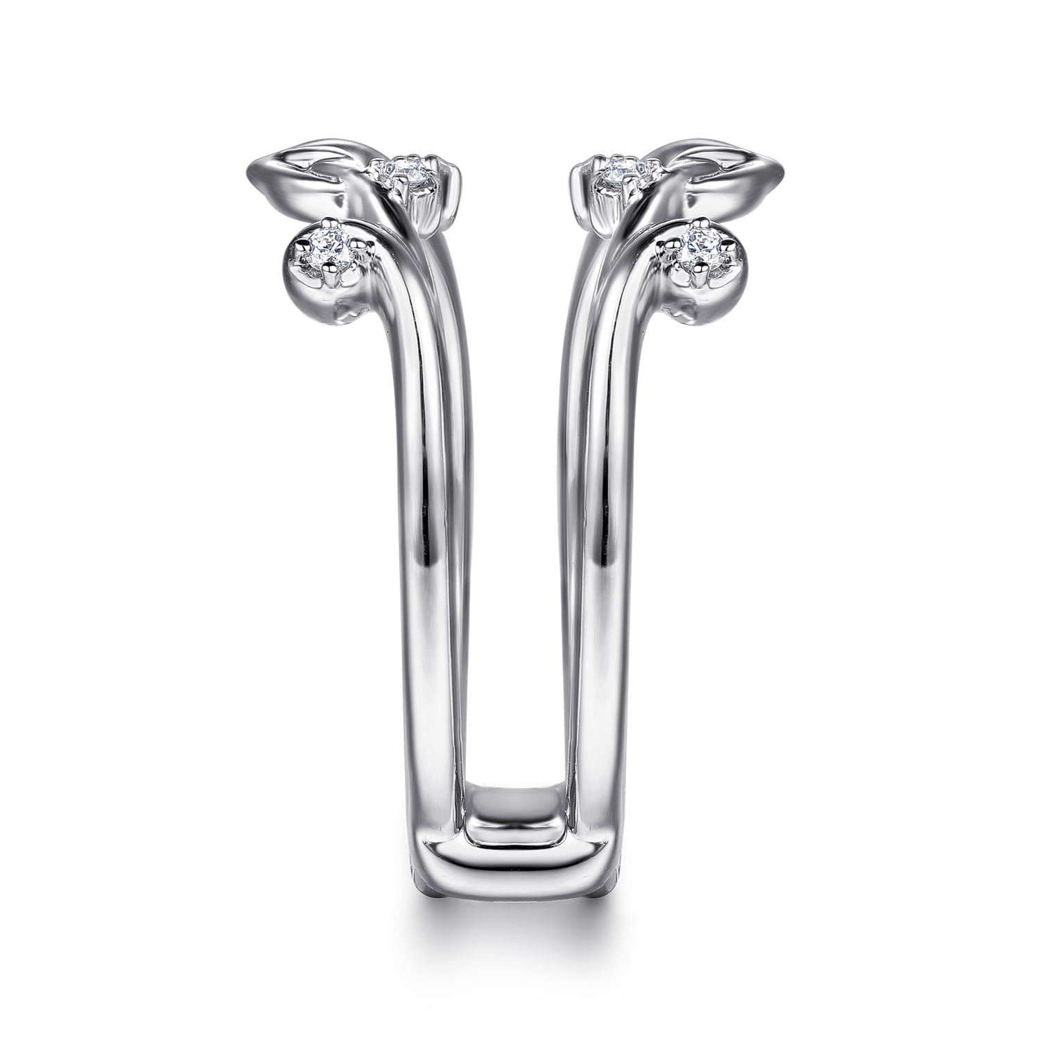 Enhancer Wedding Ring in 14k White Gold with Round Natural Diamond at Gabriel & Co. - Shot 4