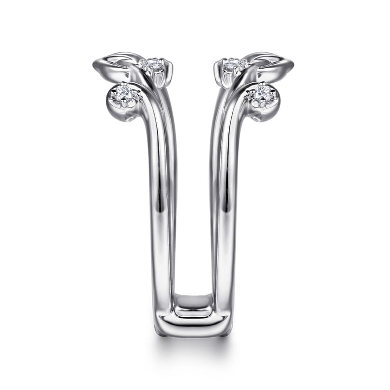 Enhancer Wedding Ring in 14k White Gold with Round Natural Diamond at Gabriel & Co. - Shot 4