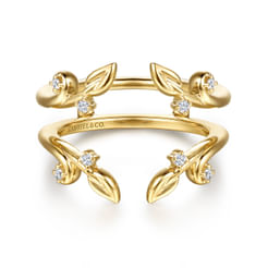 14K Yellow Gold Prong set Diamond Ring Enhancer