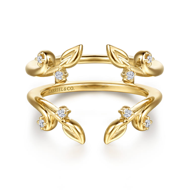 Enhancer Wedding Ring in 14k Yellow Gold with Round Natural Diamond at Gabriel & Co. - Shot 1